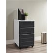 Altra Furniture Pursuit 3 Drawer File Cabinet in White and Gray