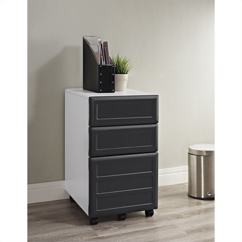 3 Drawer File in White and Gray 9523296