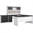 Altra Furniture Pursuit Bridge Work Table in White and Gray