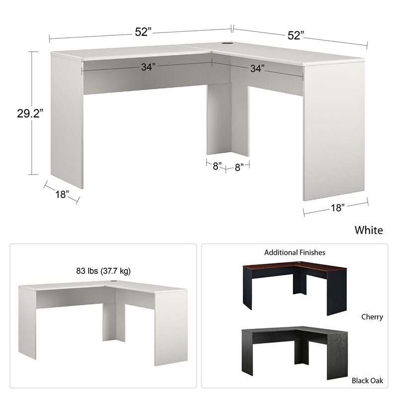 Ameriwood Home The Works L-Shaped Desk in Cherry and Gray