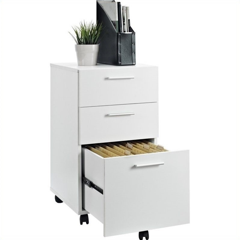 3 Drawer Mobile File in White 9531196