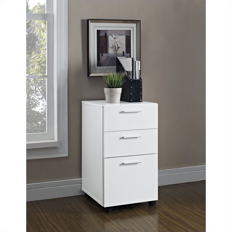 3 Drawer Mobile File in White 9531196