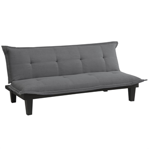 dhp lodge convertible futon sofa in microfiber charcoal