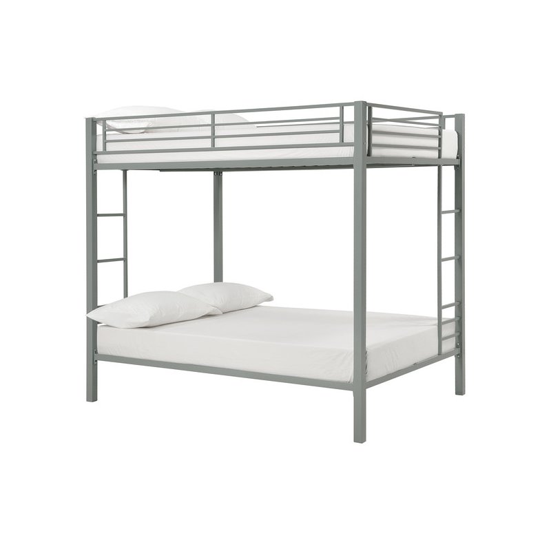 Metal Full over Full Bunk Bed in Silver 5530196