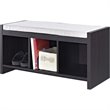 Ameriwood Home 3 Cubby Wood Storage Bench in Espresso with Cushion