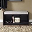 Ameriwood Home 3 Cubby Wood Storage Bench in Espresso with Cushion