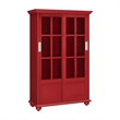 Altra Arron 4 Shelf Sliding Glass Door Bookcase in Red