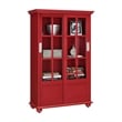 Altra Arron 4 Shelf Sliding Glass Door Bookcase in Red