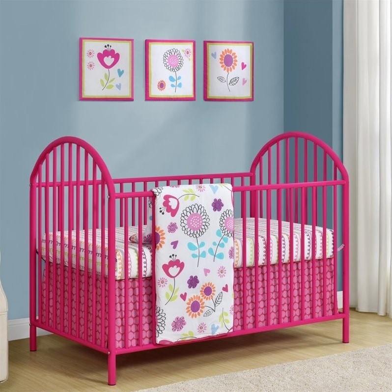 Metal Crib in Pink