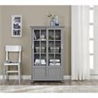 Altra Furniture Aaron Lane 4-Shelf Glass Door Bookcase in Soft Gray