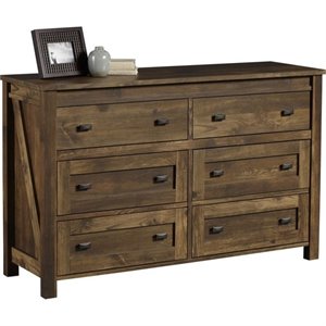 altra furniture farmington 6 drawer dresser in century barn pine