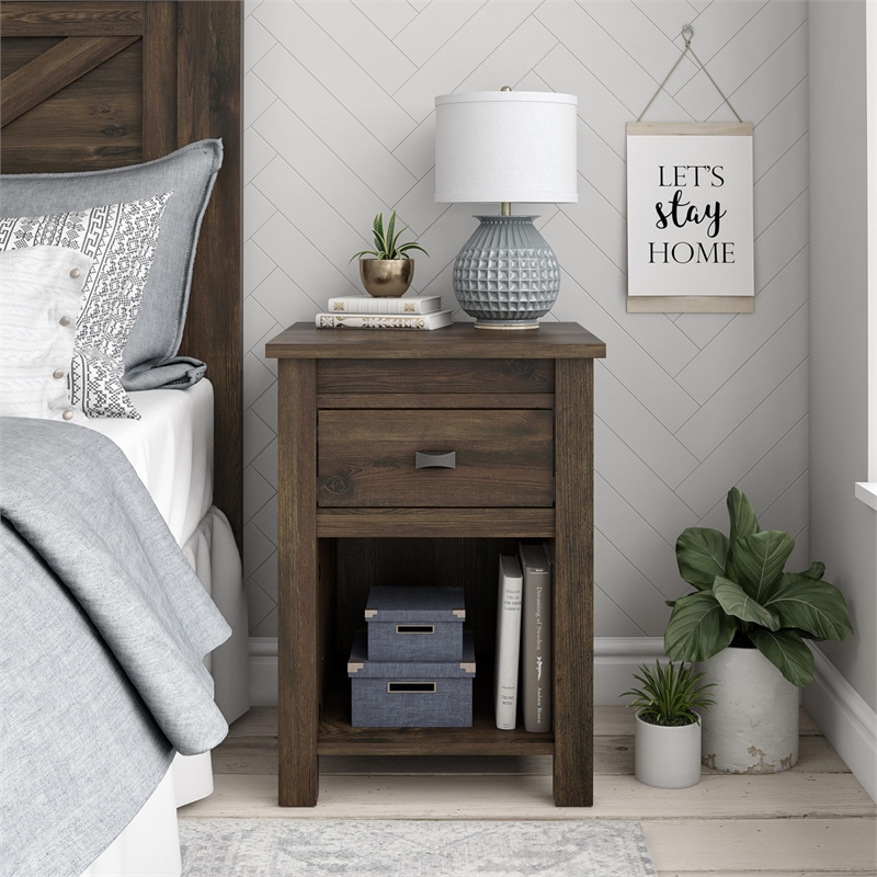 Altra Furniture Farmington Night Stand in Century Barn Pine