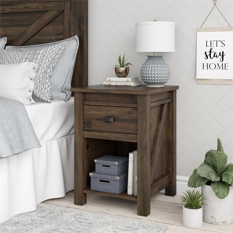 Altra Furniture Farmington Night Stand in Century Barn Pine