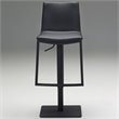 Mobital Raven Faux Leather Adjustable Swivel Bar Stool in Black