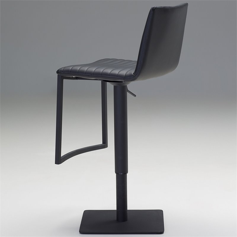 Mobital Raven Faux Leather Adjustable Swivel Bar Stool in Black