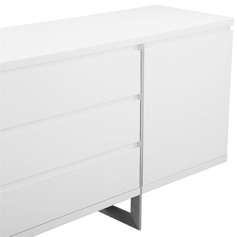 Mobital Remi Buffet in Matte White and Chrome