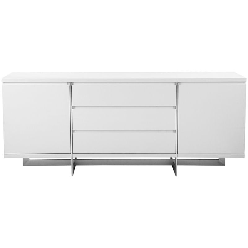 Mobital Remi Buffet in Matte White and Chrome