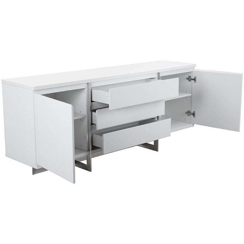 Mobital Remi Buffet in Matte White and Chrome