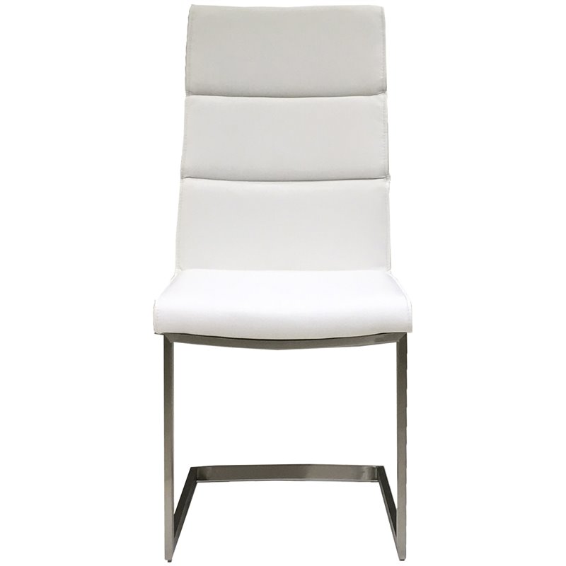 Mobital Duomo Faux Leather Dining Side Chair in White (Set of 2)