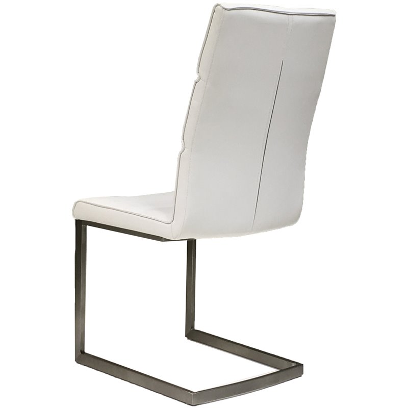 Mobital Duomo Faux Leather Dining Side Chair in White (Set of 2)