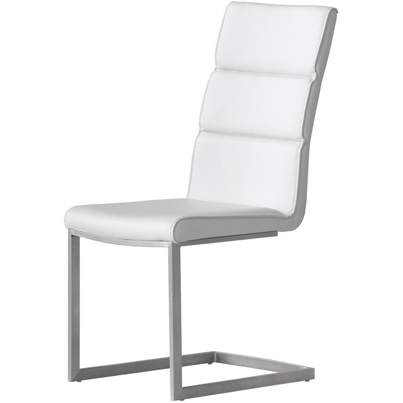 Mobital Duomo Faux Leather Dining Side Chair in White (Set of 2)