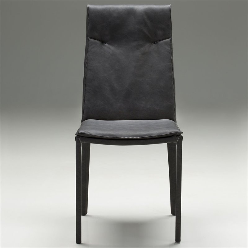 Mobital Harris Faux Leather Dining Side Chair in Gray (Set of 2)