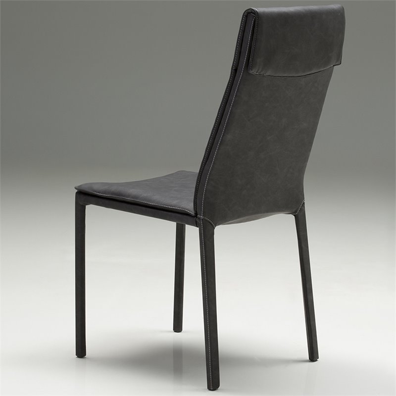 Mobital Harris Faux Leather Dining Side Chair in Gray (Set of 2)
