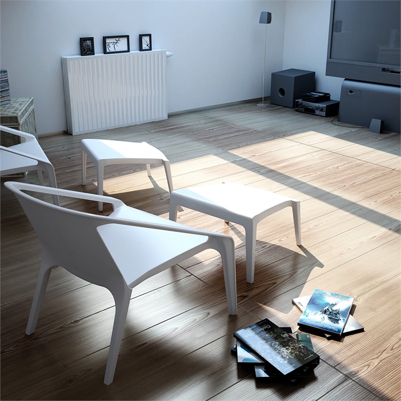 Mobital Yumi Patio Ottoman in White (Set of 4)