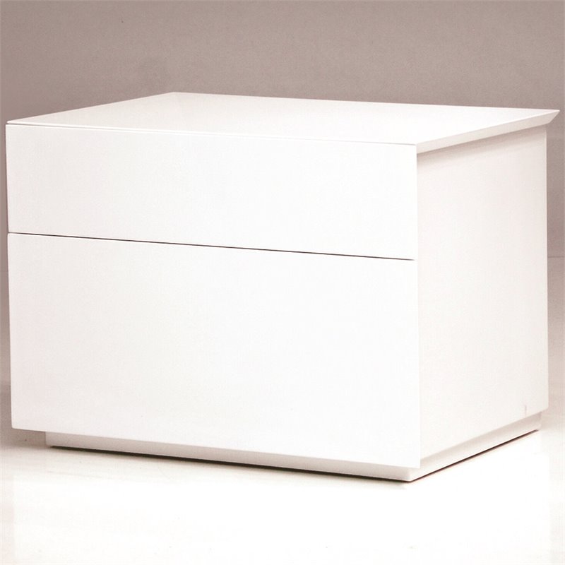 Mobital Vex 2 Drawer Nightstand in Matte White