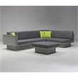 Mobital Sancho Faux Leather Patio Sectional in Gray