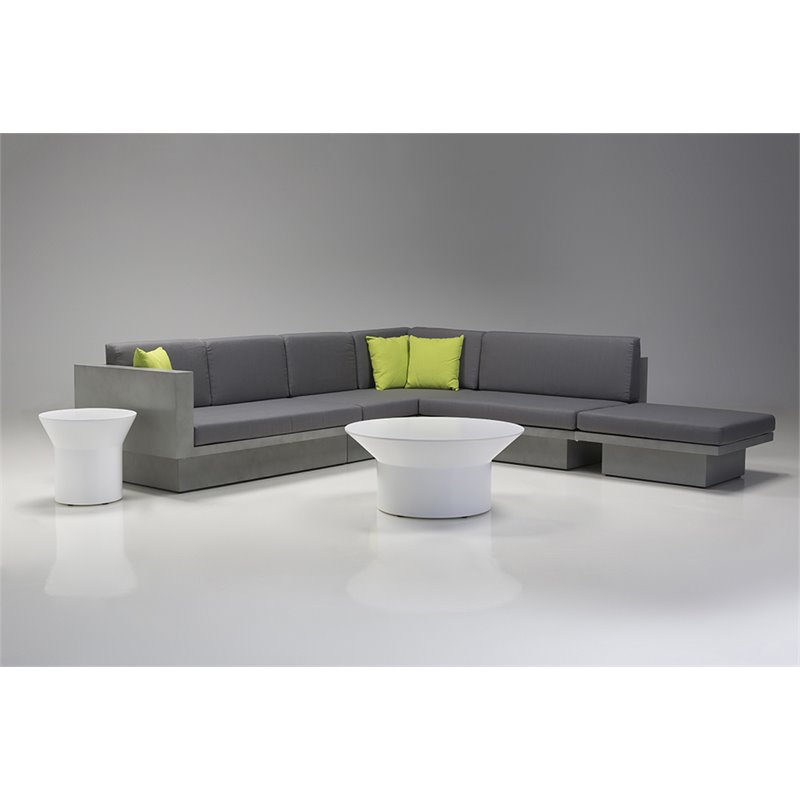 Mobital Sancho Faux Leather Patio Sectional in Gray