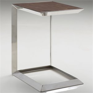 mobital horseshoe end table in walnut and chrome