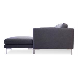 Mobital Taut 16&quot Fabric Sectional with 3-seater and 1-ottoman in Dark Gray