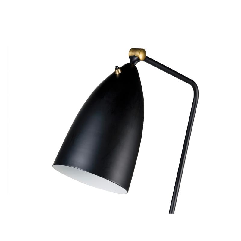 Mobital Stickman Modern Metal Floor Lamp with Black Aluminium Shade in Black