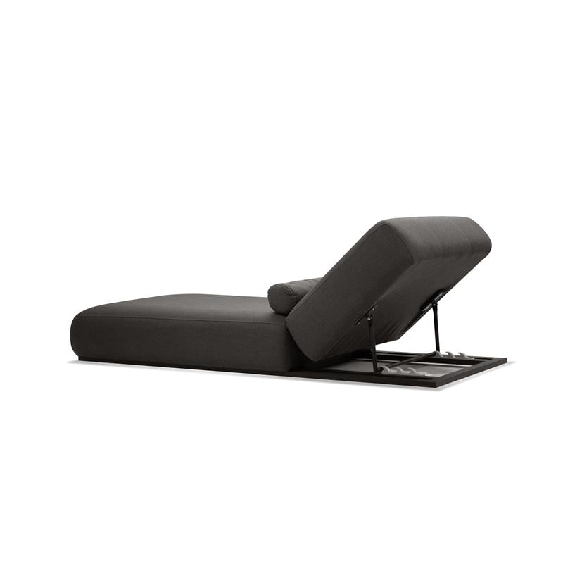 Mobital Bondi Fabric Lounge Chair with Black Frame in Sumbrella Charcoal Gray