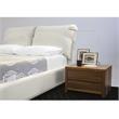 Mobital Plume Modern Linen Fabric Queen Bed with Two Pillows in Cream Linen