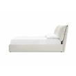 Mobital Plume Modern Linen Fabric Queen Bed with Two Pillows in Cream Linen