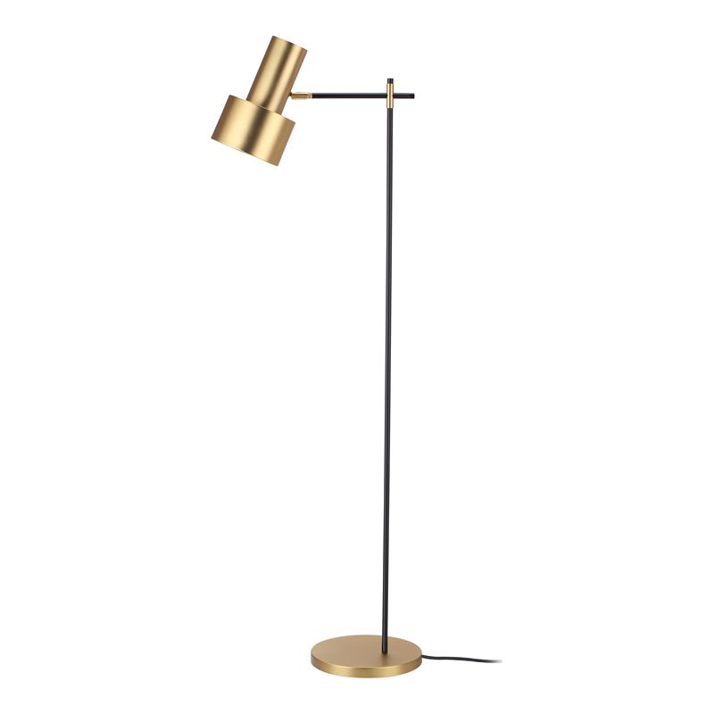 Mobital Magnum Modern Metal Floor Lamp with Plated Shade in Brass/Black