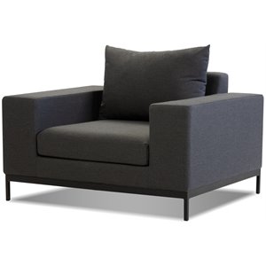 Mobital Jericho 17&quot Modern Fabric Lounge Chair in Sunbrella Charcoal Gray