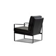 Mobital Mitchell Leather Arm Chair with Powder Coated Steel Frame in Black