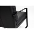 Mobital Mitchell Leather Arm Chair with Powder Coated Steel Frame in Black
