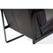 Mobital Mitchell Leather Arm Chair with Powder Coated Steel Frame in Black