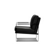 Mobital Mitchell Leather Arm Chair with Powder Coated Steel Frame in Black