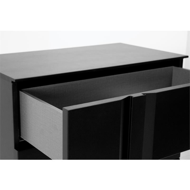 Mobital Carbon Modern Wood Left Side Facing Night Table in Matte Black