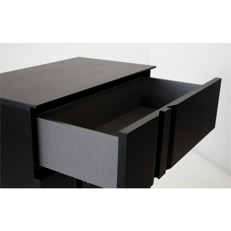 Mobital Carbon Modern Wood Left Side Facing Night Table in Matte Black