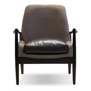 Mobital Reynolds 20&quot Leather Seat Lounge Chair in Ash Gray/Antique Black