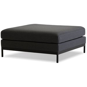 Mobital Jericho 17&quot Fabric Ottoman with Black Frame in Sunbrella Charcoal Gray