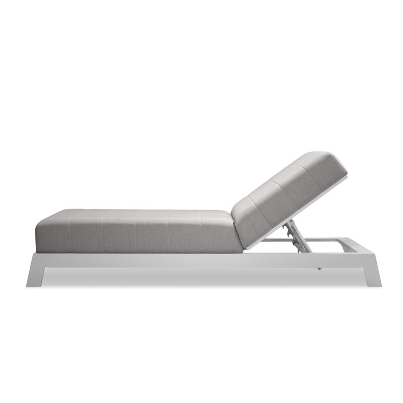 Mobital Hanlan Fabric Lounge Chair with White Frame in Sunbrella Heather Gray