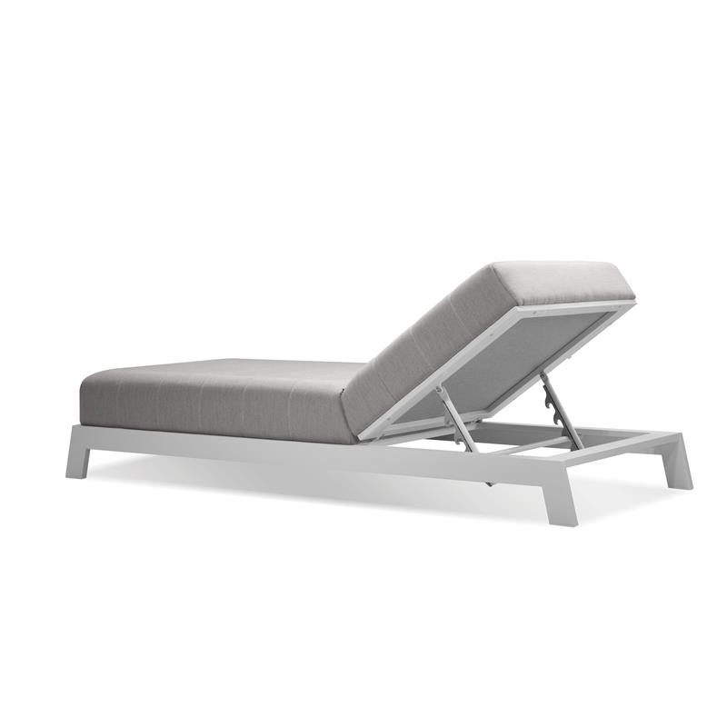 Mobital Hanlan Fabric Lounge Chair with White Frame in Sunbrella Heather Gray