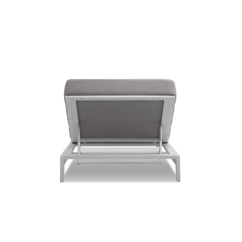 Mobital Hanlan Fabric Lounge Chair with White Frame in Sunbrella Heather Gray